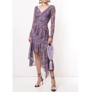 NWT Marchesa Notte Asymmetrical Long Sleeve Dress